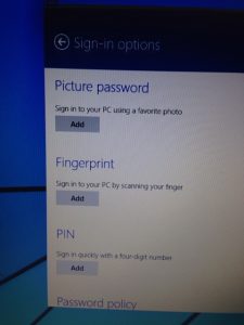 Sign-in options 画面